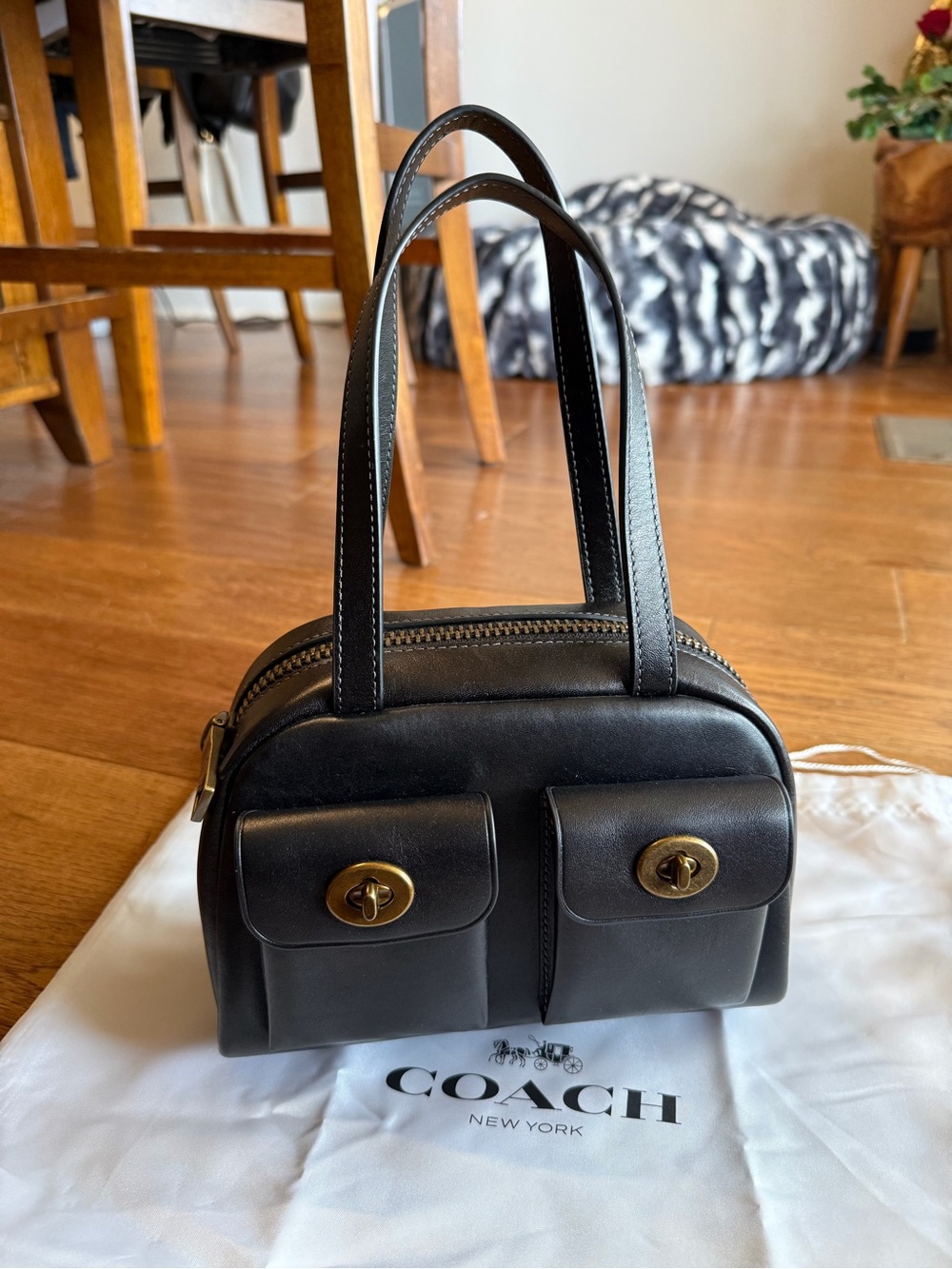 Coach Twin Turnlock Bag 20 in Black